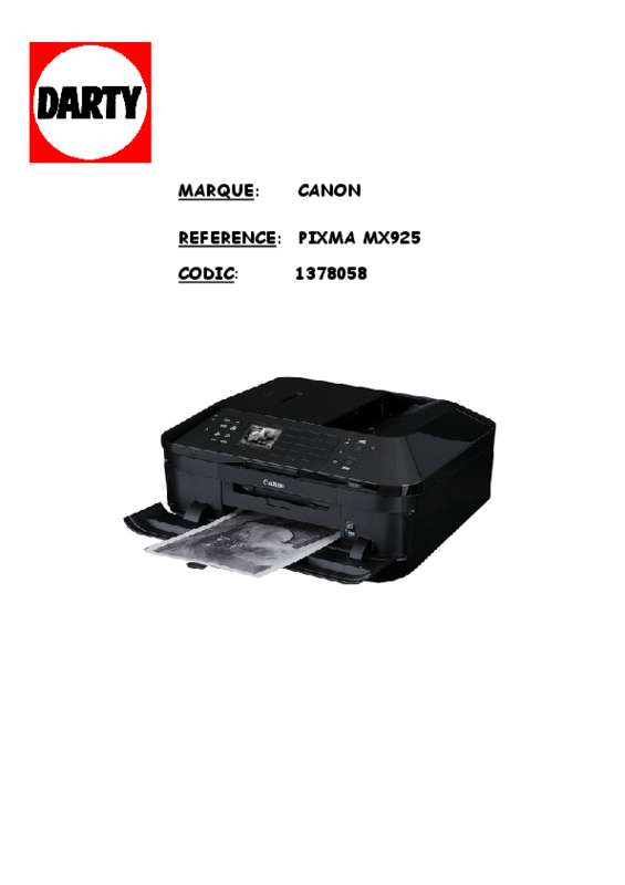 Guide utilisation CANON MX925  de la marque CANON