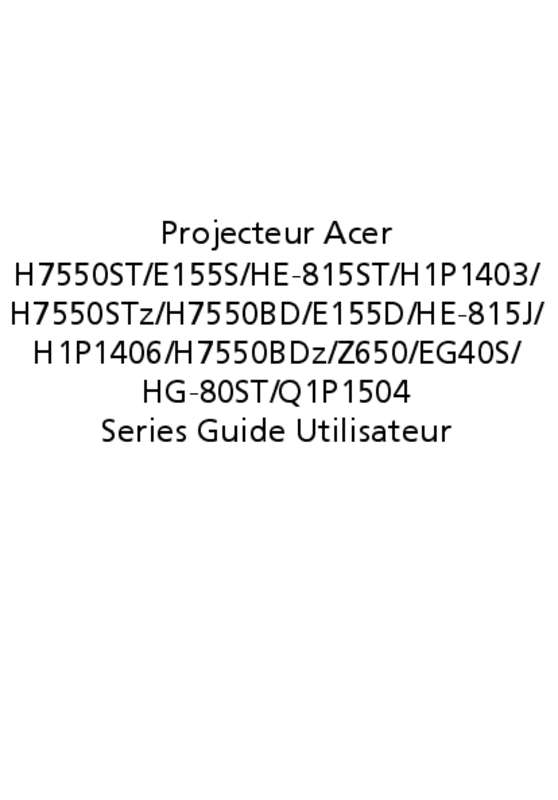 Guide utilisation ACER PREDATOR Z650  de la marque ACER