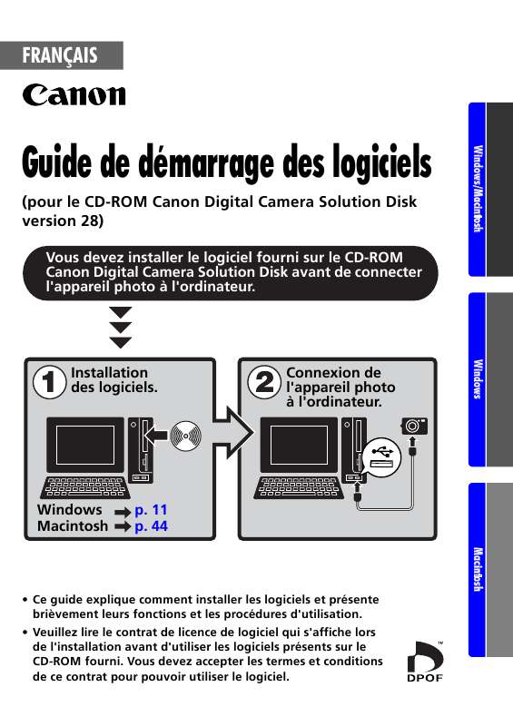 Guide utilisation CANON LOGICIELS SOLUTION DISK 28  de la marque CANON