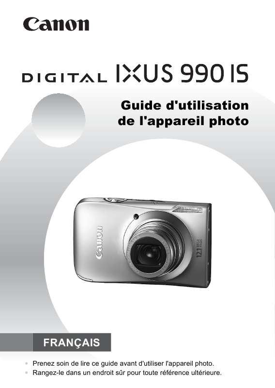 Guide utilisation CANON DIGITAL IXUS 990 IS  de la marque CANON
