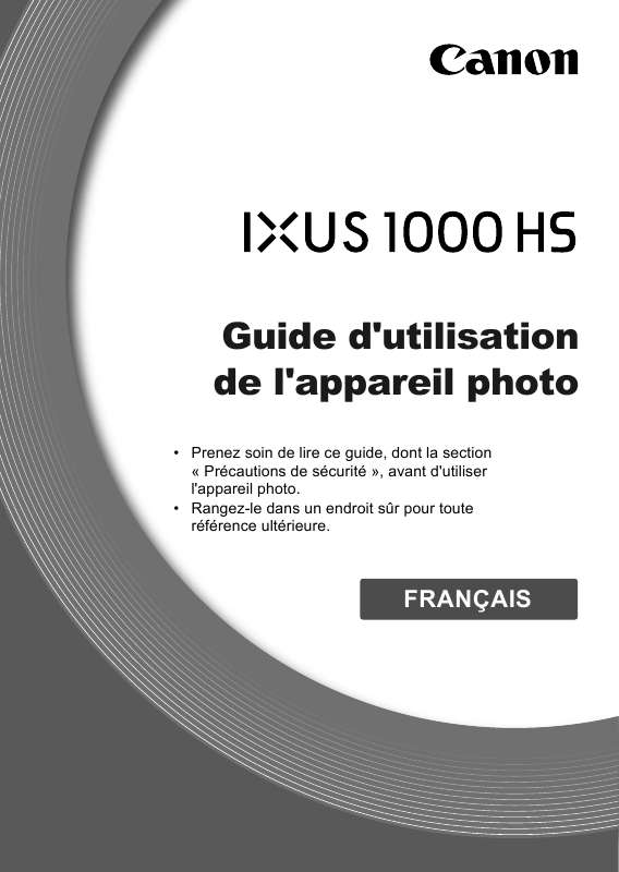 Guide utilisation CANON IXUS 1000 HS  de la marque CANON