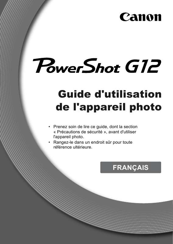 Guide utilisation CANON POWERSHOT G12  de la marque CANON