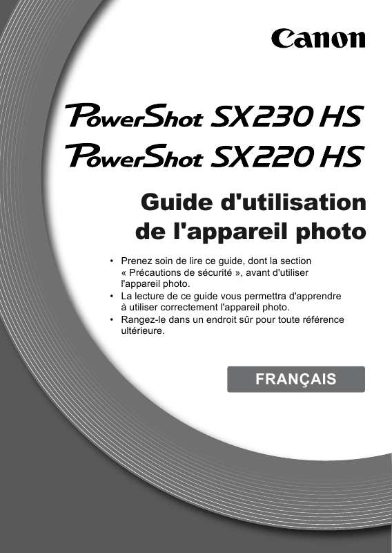 Guide utilisation CANON POWERSHOT SX 220 HS  de la marque CANON