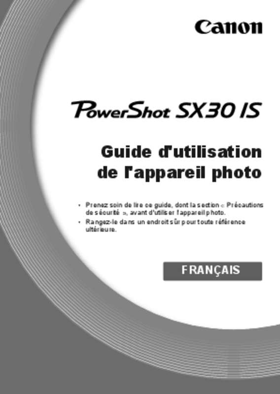 Guide utilisation CANON POWERSHOT SX30 IS  de la marque CANON