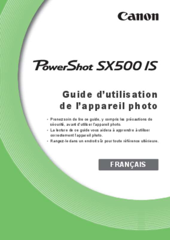 Guide utilisation CANON POWERSHOT SX500  de la marque CANON