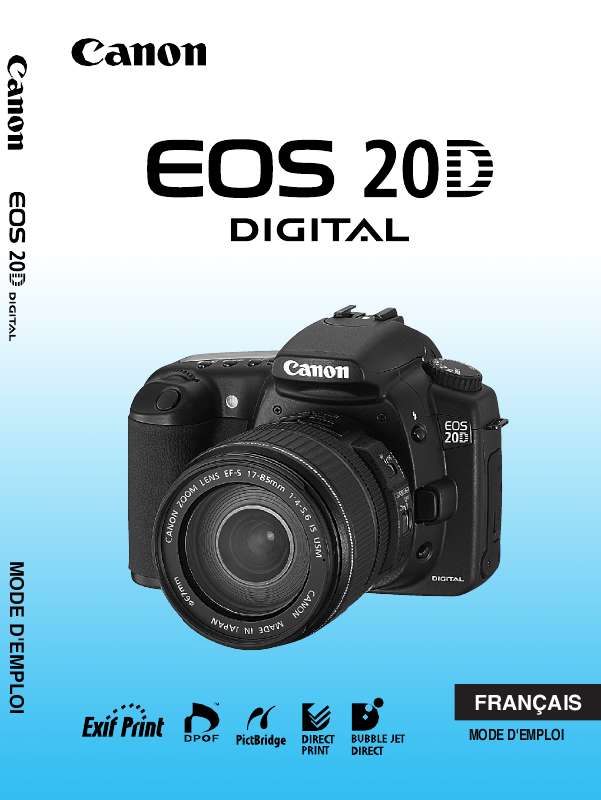 Guide utilisation CANON EOS 20D  de la marque CANON