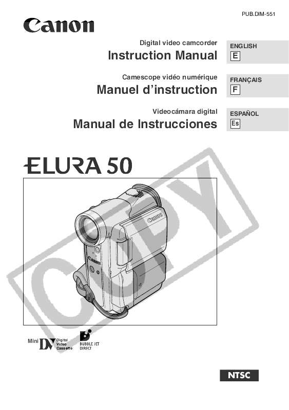 Guide utilisation CANON ELURA 50  de la marque CANON