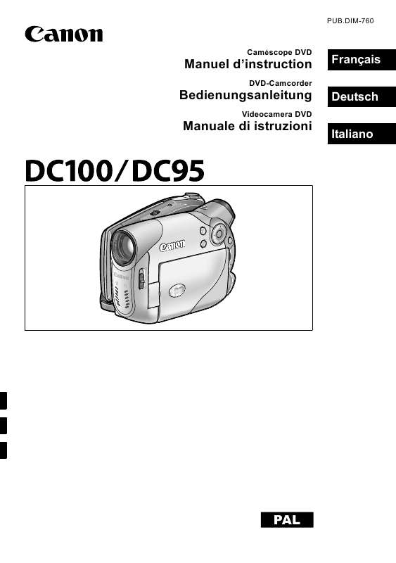 Guide utilisation CANON DC100  de la marque CANON