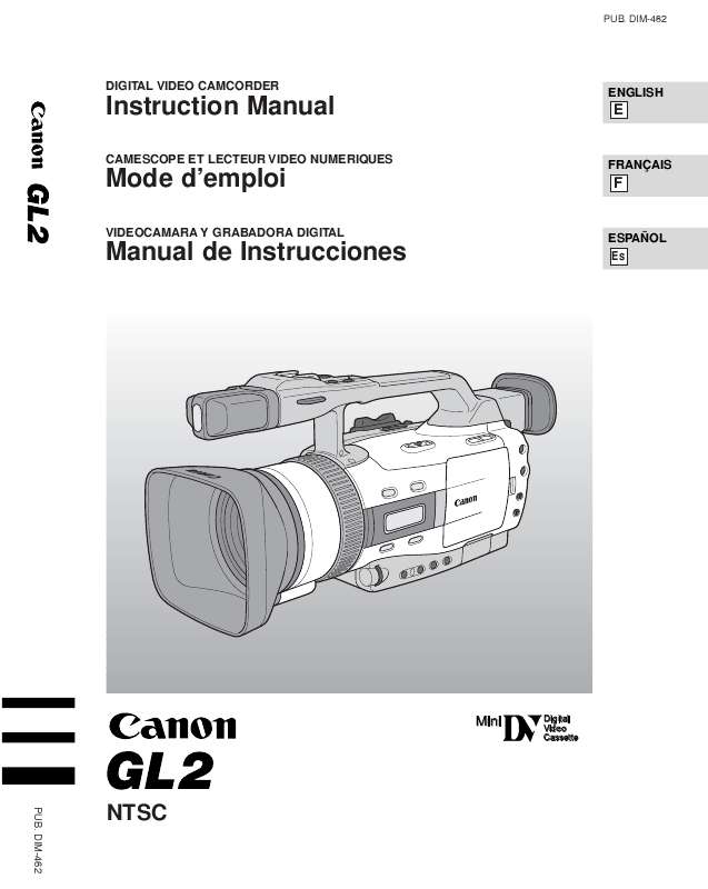 Guide utilisation CANON GL2  de la marque CANON