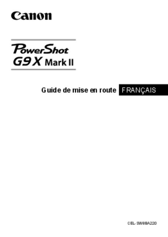 Guide utilisation CANON POWERSHOT G9 X MARK II  de la marque CANON