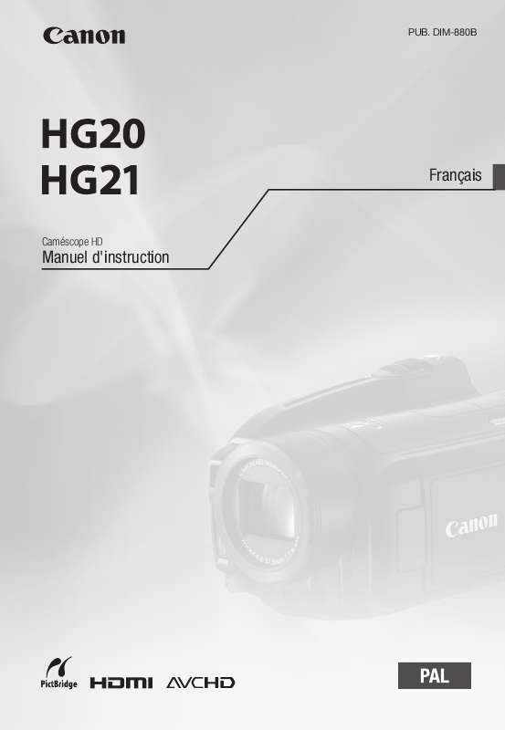 Guide utilisation CANON HG20  de la marque CANON