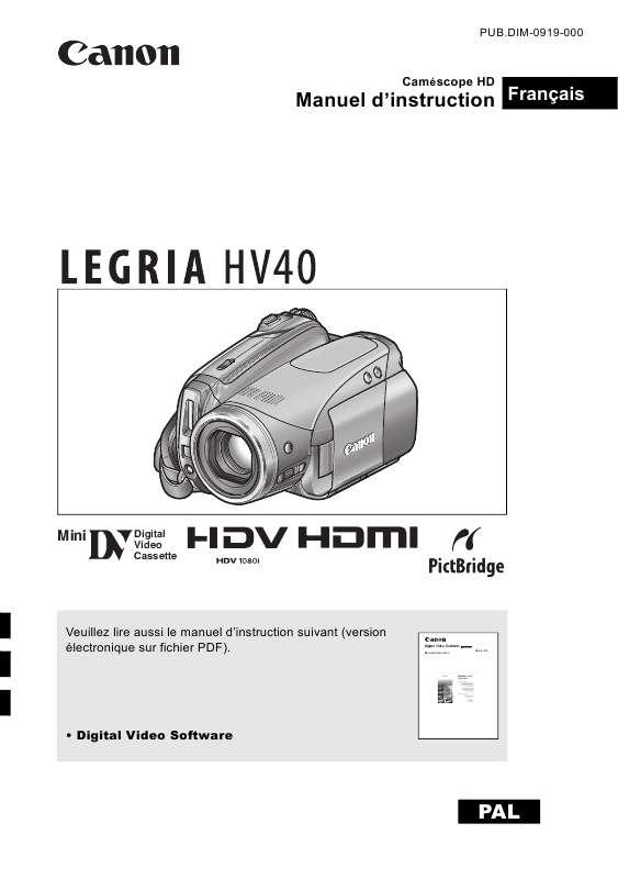 Guide utilisation CANON LEGRIA HV40  de la marque CANON