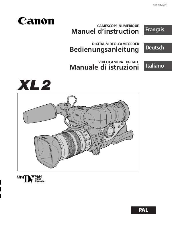 Guide utilisation CANON XL2  de la marque CANON