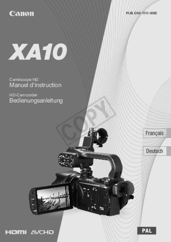 Guide utilisation CANON XA10  de la marque CANON