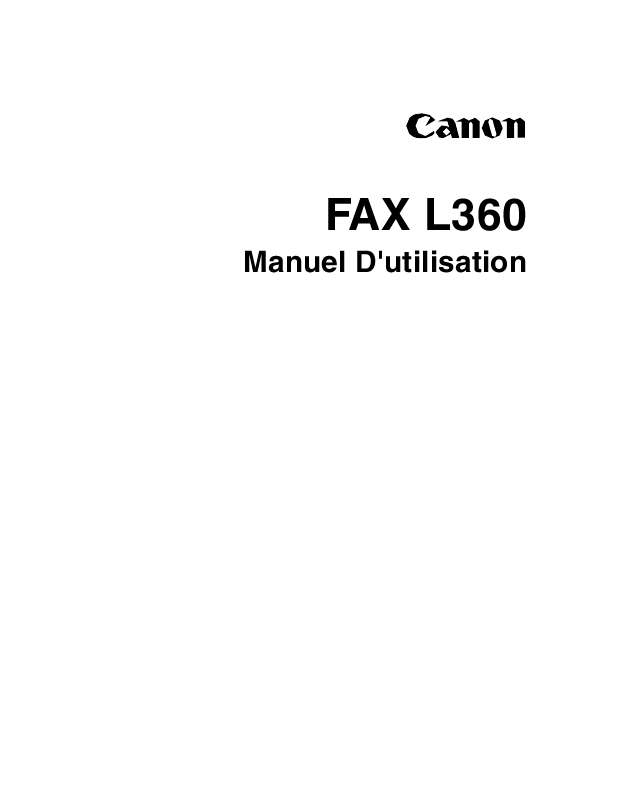 Guide utilisation CANON FAX-L360  de la marque CANON