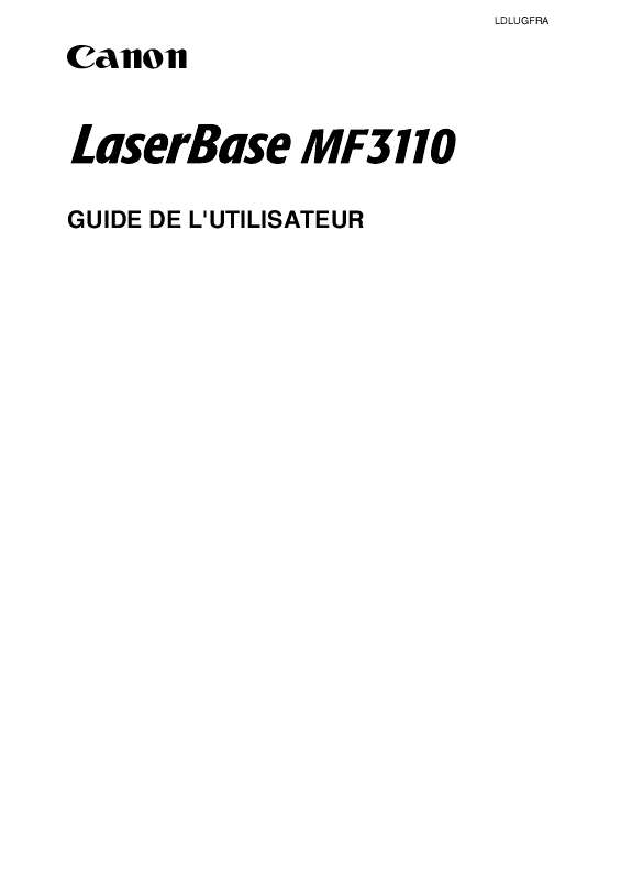 Guide utilisation CANON LASERBASE MF3110  de la marque CANON