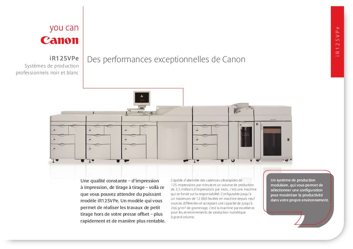 Guide utilisation CANON IR 125 VPE  de la marque CANON