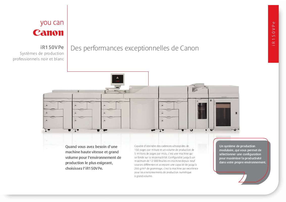 Guide utilisation CANON IR 150 VPE  de la marque CANON