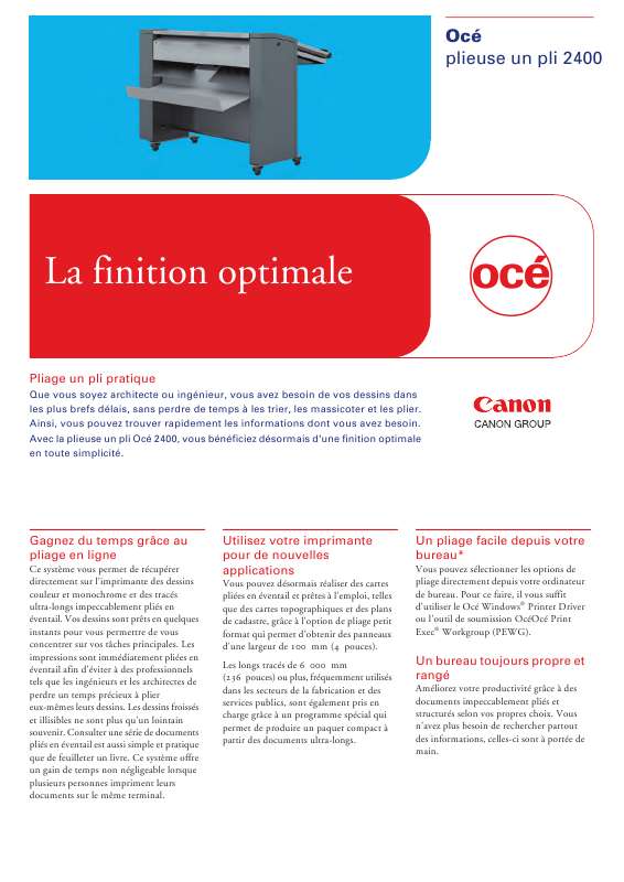 Guide utilisation CANON OCE 2400 FANFOLD  de la marque CANON