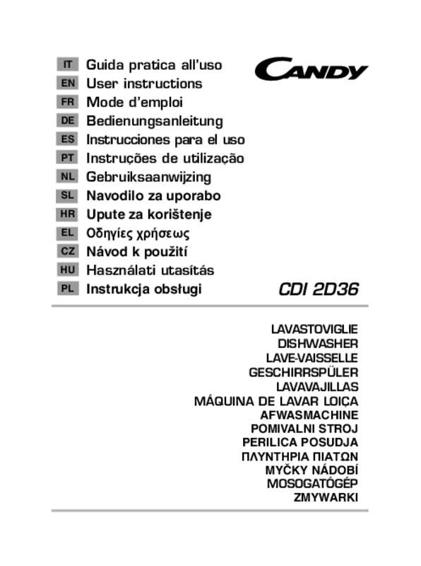 Guide utilisation CANDY CDI2D36 de la marque CANDY