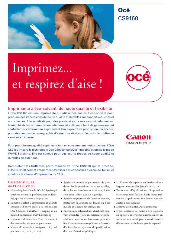 Guide utilisation CANON OCE CS9160  de la marque CANON
