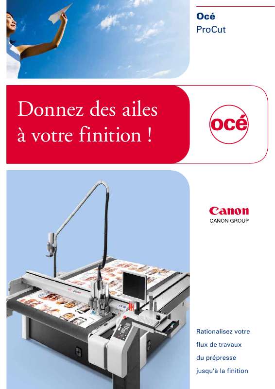 Guide utilisation CANON OCE PROCUT DIGITAL FLATBED CUTTER  de la marque CANON