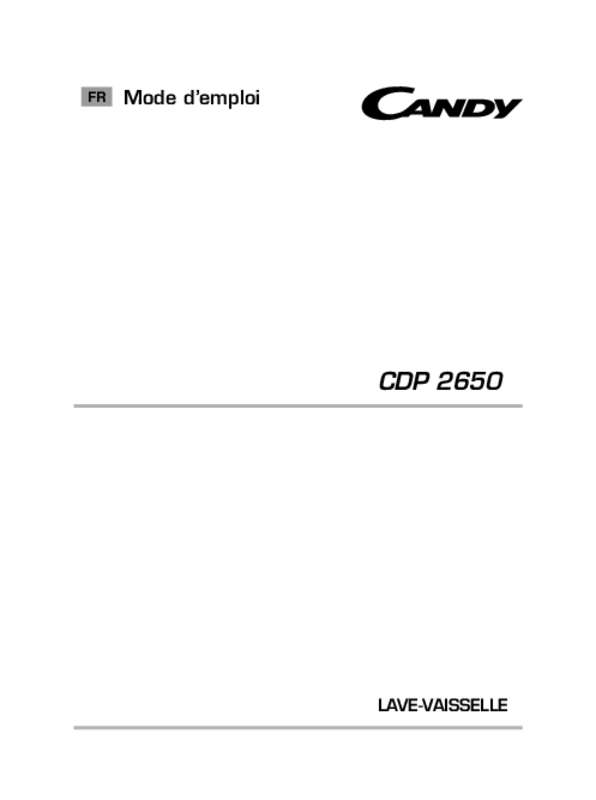 Guide utilisation CANDY CDP2650 de la marque CANDY