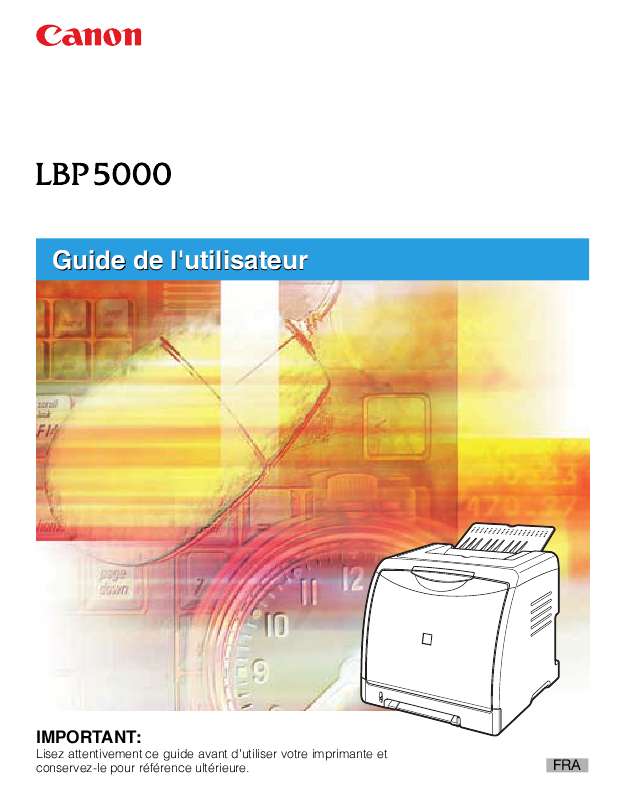 Guide utilisation CANON LASERSHOT LBP5000  de la marque CANON