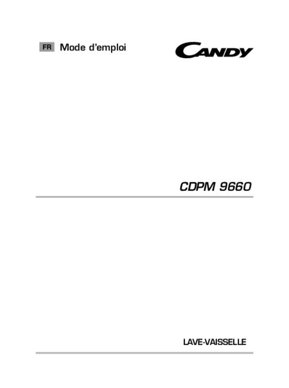 Guide utilisation CANDY CDPM 9660 de la marque CANDY