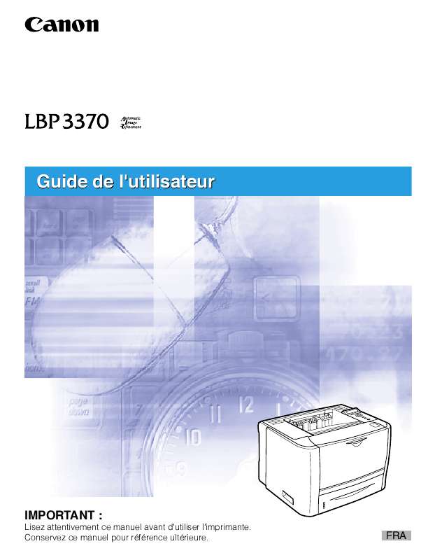 Guide utilisation CANON LBP-3370  de la marque CANON