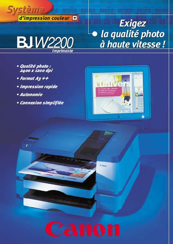 Guide utilisation CANON BJ-W2200  de la marque CANON