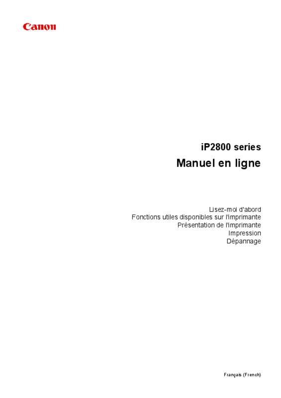 Guide utilisation CANON PIXMA IP2850  de la marque CANON