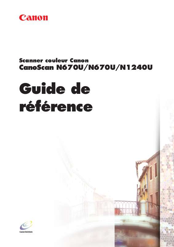 Guide utilisation CANON CANOSCAN N1240U  de la marque CANON