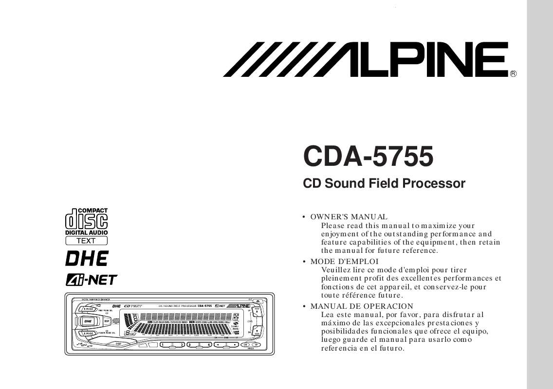 Guide utilisation ALPINE CDA-5755  de la marque ALPINE