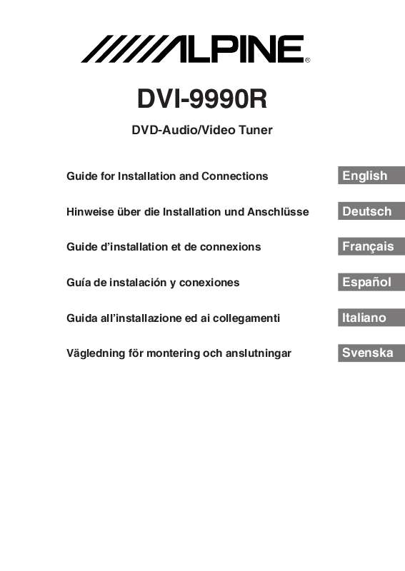 Guide utilisation ALPINE DVI-9990R  de la marque ALPINE