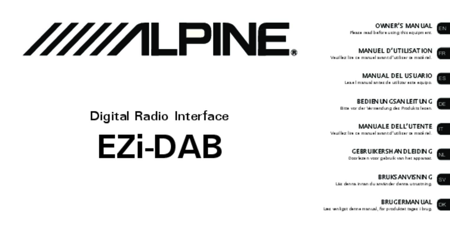 Guide utilisation ALPINE EZI-DAB  de la marque ALPINE