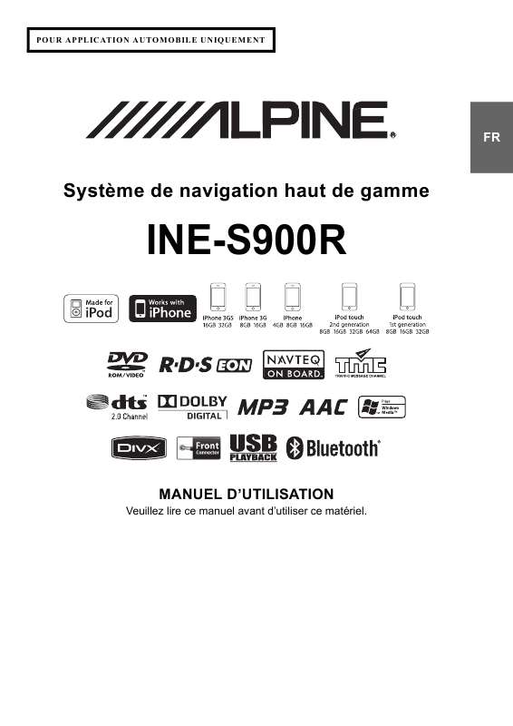 Guide utilisation ALPINE INE-S900R  de la marque ALPINE