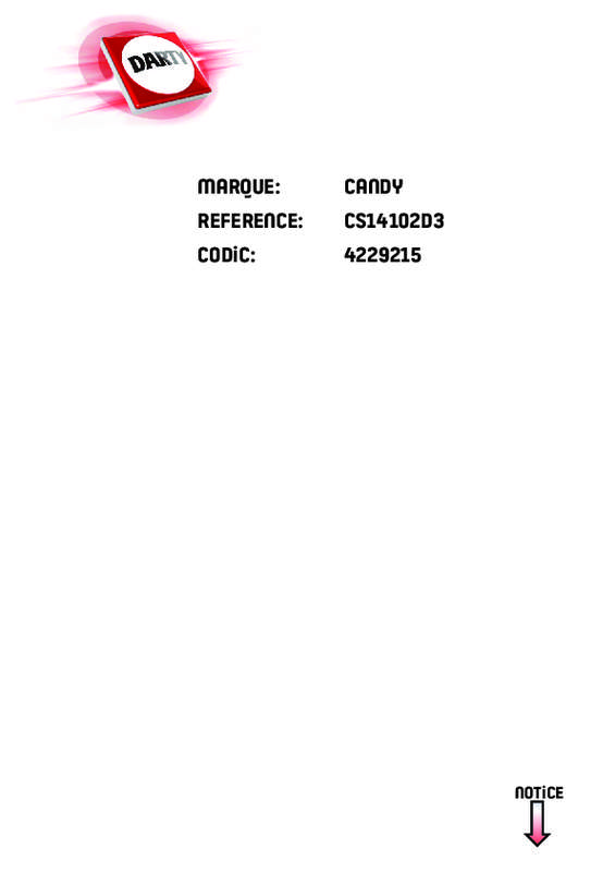 Guide utilisation CANDY CS14102D3-1 de la marque CANDY