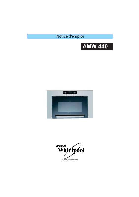 Guide utilisation WHIRLPOOL AMW 440 BL  - MODE D'EMPLOI de la marque WHIRLPOOL