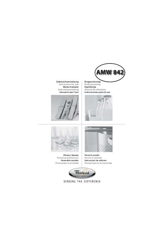 Guide utilisation WHIRLPOOL AMW 842 IX  - MODE D'EMPLOI de la marque WHIRLPOOL