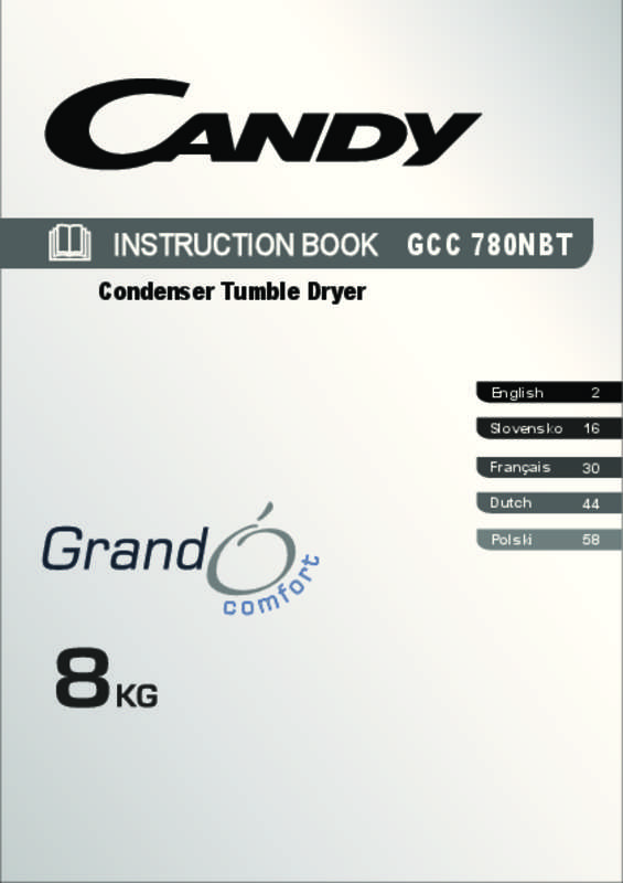 Guide utilisation CANDY GCC 780NBT-S de la marque CANDY