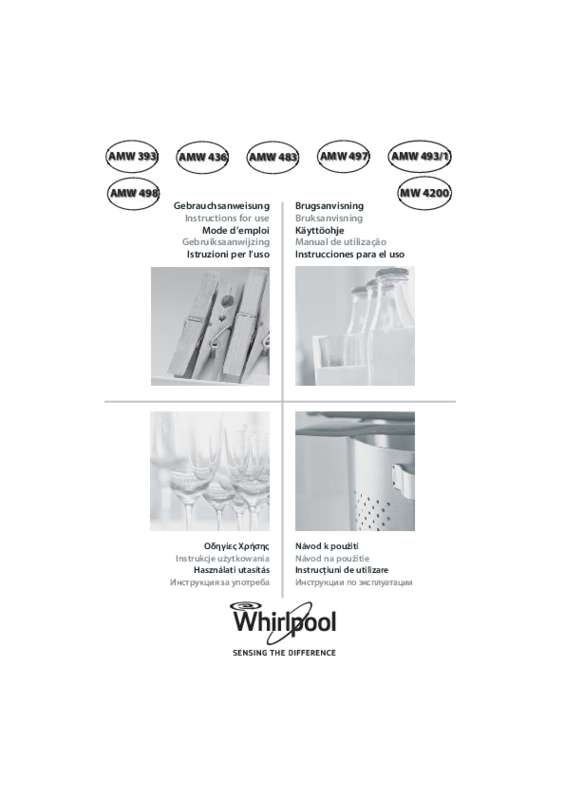 Guide utilisation WHIRLPOOL AMW393IX de la marque WHIRLPOOL