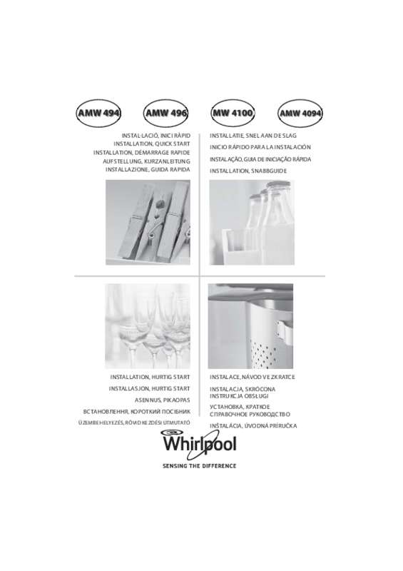 Guide utilisation WHIRLPOOL AMW496WH de la marque WHIRLPOOL