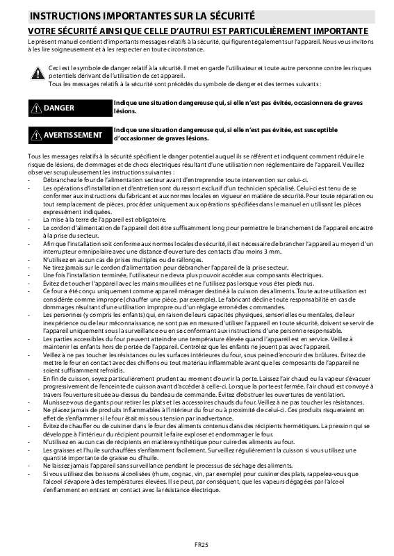 Guide utilisation WHIRLPOOL AKP 158/IX  - TABLEAU DE PROGRAMMES de la marque WHIRLPOOL