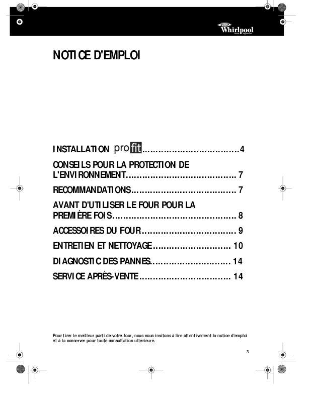 Guide utilisation WHIRLPOOL AKP 430 WH  - MODE D'EMPLOI de la marque WHIRLPOOL