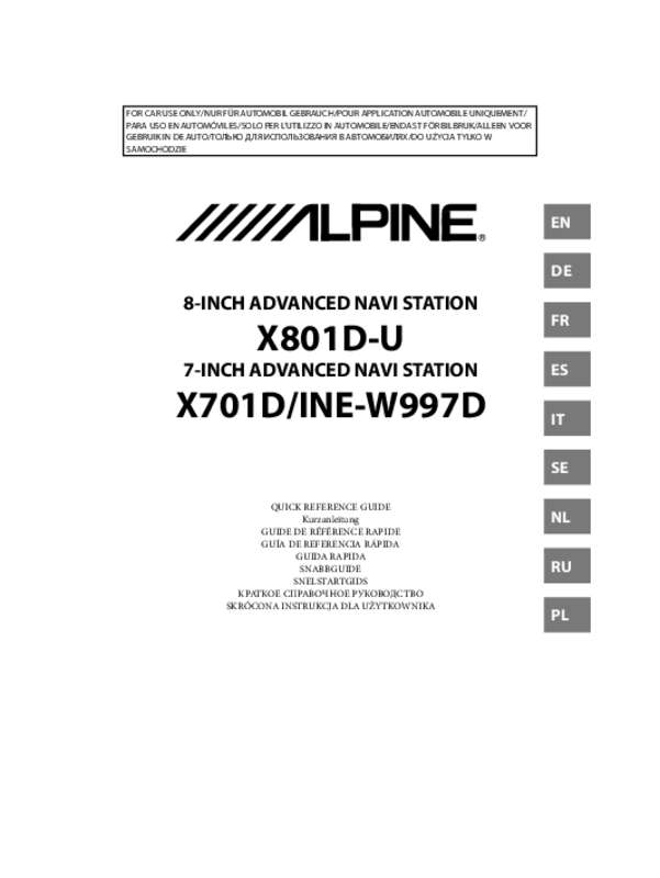 Guide utilisation ALPINE INE-W997E46  de la marque ALPINE