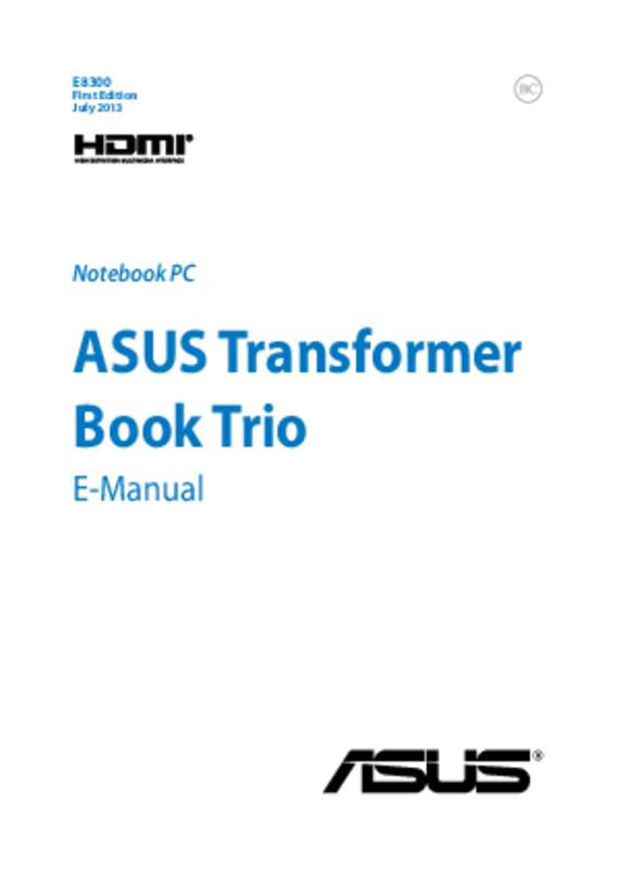 Guide utilisation ASUS TRANSFORMER-BOOK-TRIO-TX201LA-CQ004H  de la marque ASUS