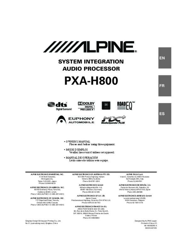 Guide utilisation ALPINE RUX-C800  de la marque ALPINE