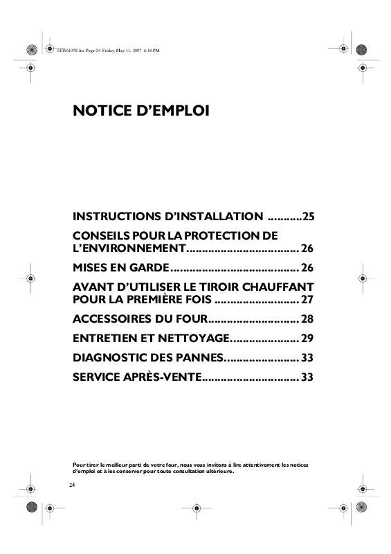 Guide utilisation WHIRLPOOL OV B32 G  - MODE D'EMPLOI de la marque WHIRLPOOL