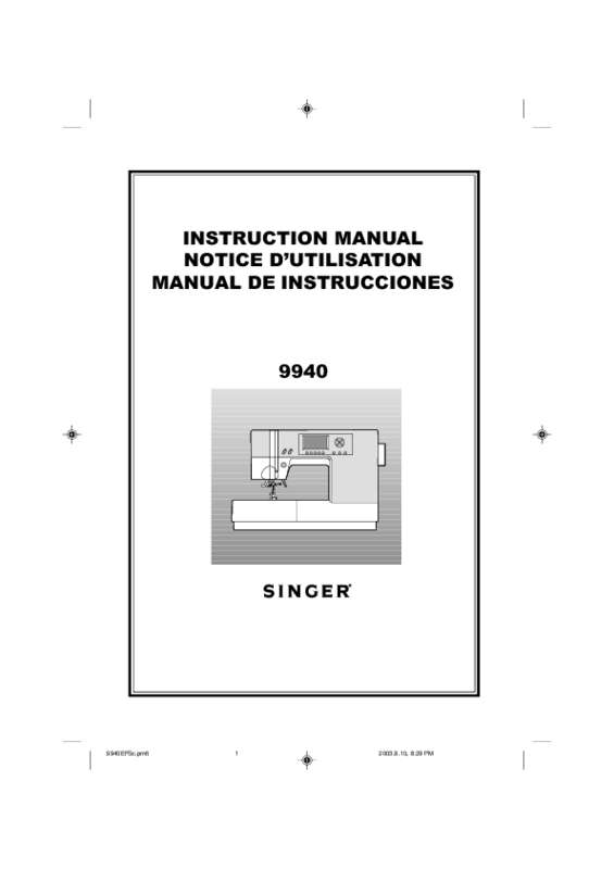 Guide utilisation SINGER QUANTUM 9940  de la marque SINGER